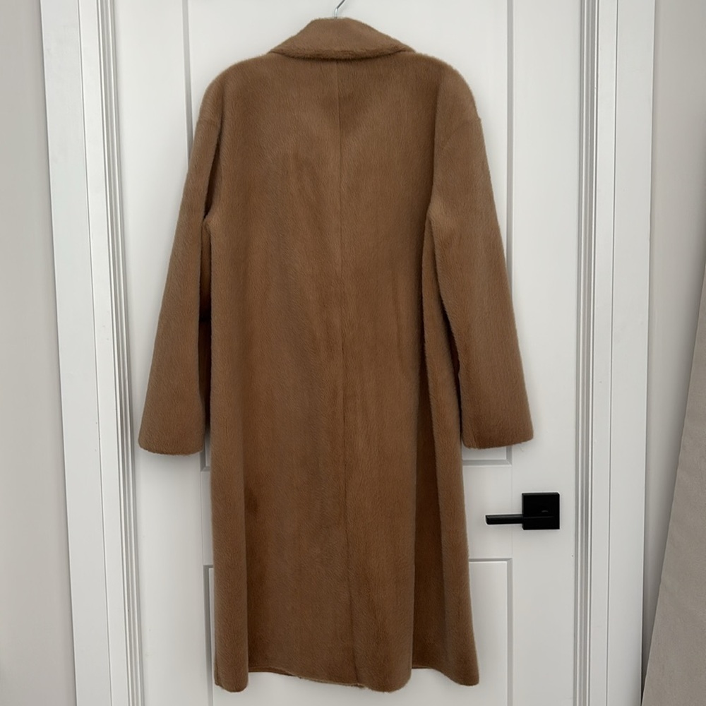 Zara Double-Breasted fur Tan Coat - Picture 4 of 4